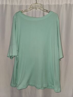 CJ Banks Mint Green Short Sleeve Tee Sixe 2X #breathable #compfortable #travel
